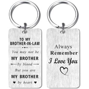 Jzxwan Brother in Law Gifts for Men, Brother in Law Valentines Day Birthday Keychain, I Love My Brother in Law Gifts, Thank You Brother in Law Present, Brother-in-Law Wedding Gifts