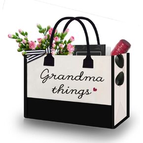 Custom Things Bag, Functional Tote Bag, Birthday Gifts, Grandmother Gifts, Durable Beach Bag Gifts for Grandma, Grandparents Day Gifts
