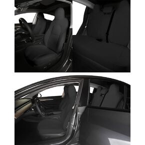 TOYOUN Seat Covers Full Set for Tesla Model Y 5 Seater, Custom Fit 2020-2024,Breathable Fabric,Red Black, Model Y Seat Protector Interior Accessories