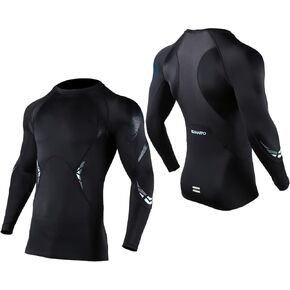 SUMARPO Compression Shirts for Men, Muscle Support Workout Shirts, Strong Power Recovery Long Sleeve Tight, UPF50 Breathable