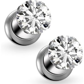 F136 Titanium Gauges for Ear 10G 8G 6G 4G 2G 0G 00G Screw Fit Flesh Tunnels Plugs Earrings Hypoallergenic Implant Medical Grade Surgical Steel Earring Plugs Piercing Jewelry for Women Men