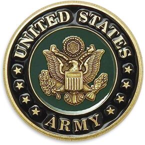 Indiana Metal Craft US Army Seal Die Struck Solid Brass Lapel Pin with Enamel Made in USA (0.75 inches)