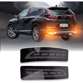 Smoked LED Rear Bumper Reflectors Fog Brake Tail Light Turn Signal Lamps Kit for Honda CRV CR-V 2020 2021 2022 EX EX-L Touring Accessories Plug and play
