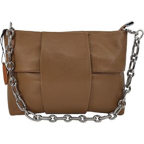 Soft Genuine Leather Small Tote Bag for Women, Stylish Chain Crossbody, and Ladies Shoulder Bag