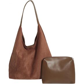 Suede Bags for Women 2024, Slouchy Suede Hobo Bag, Trendy Suede Purses Handbags, Suede Shoulder Bag for Work