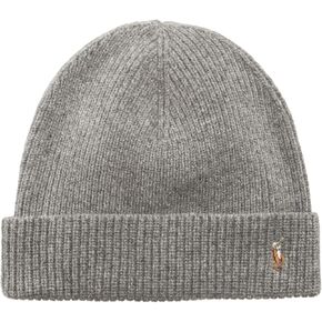 POLO RALPH LAUREN Men's Wool Blend Signature Cuff Knit Beanie (One Size, Grey(PC0896-016)/B)