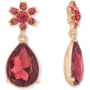 Rocksbox Phoebe CZ Flower Statement Earrings - Gold Statement Earrings with Crystals - 14k Gold Plating - Premium Quality Jewelry - 35mm