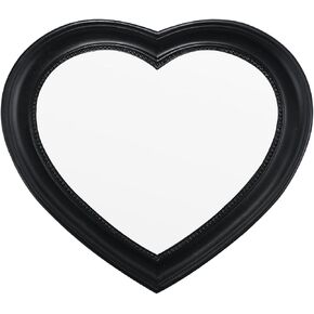 12.6 x 11 inch Resin Heart Wall Mirror, for Home Decoration, Valentine's Day Decoration,. (Black)