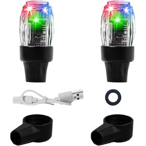 2PCS Tire Valve Light, LED Colorful Wheel Lights, Waterproof Flash Light Tire Valve Cap Lamp for Car Truck Motorcycle Bike