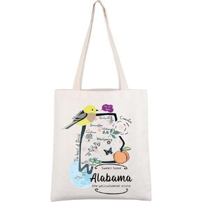 CMNIM Alabama Gifts for Women Alabama State Tote Bag Alabama Travel Bag Sweet Home Alabama The Yellowhammer State Grocery Bag