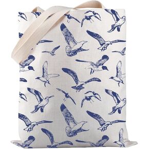 PWHAOO Seagull Theme Tote Bag Ornithology Tote Bag Nautical Theme Tote Bag Bird Watcher Gift Seagull Lover Gift