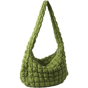 Quilted Tote Bag Puffer Crossbody Bag Handbag Cloud Shoulder Bag for Women, Soft Padding Bag with Zipper