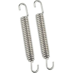 2 Pcs Motorcycles Universal Exhaust Pipe Spring 80mm 3.15" Stainless Steel Exhaust Pipe Spring Hook Modified Accessory Silver Tone Auto Replacement Parts