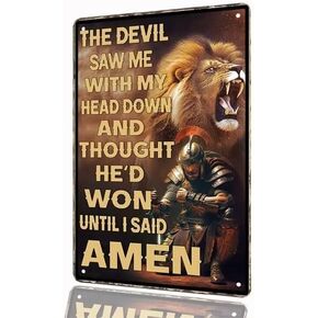 Powder Room Decor - Farmhouse Accessories - Rustic Sign - Wall Art, Bathroom Door Sign - Housewarming Gifts - 12x8 inch Tin Sign