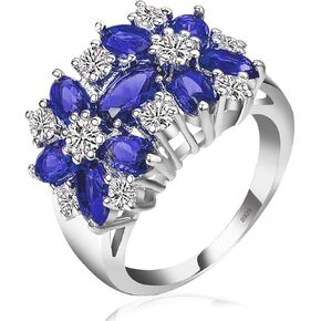 Dainty Cubic Zirconias Flower Ring for Women S925 Sterling Silver Fashion Cute 5A Gem Crystal CZ Floral Wedding Engagement Ring Jewelry