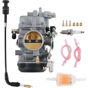 CV40 Carb Carburetor with Spark Plug and Jet Compatible with Harley Davidson Dyna Sportster 883 1200 Heritage Softail Electra Glide Fatboy & More Replace# 27421-99, 27490-04