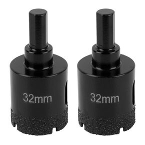 Dry Diamond Core Drill Bit Diameter Drilled Hole 1 1/2 in (38mm) with Triangle Shank Vacuum Brazed Hole Saw Core Drill Bits for Concrete Porcelain Tile Ceramic Stone Granite Marble - 2 Pcs