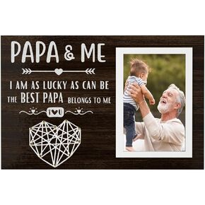 InnoBeta Papa Gifts from Grandkids, Grandchildren, Grandpa Picture Frame, Present for Birthday, Christmas, Father's Day - for 4" x 6" Photos - PAPA & ME (Black)