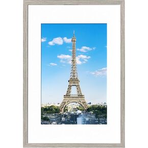 PEALSN 16x24 Picture Frame, Display Pictures 12 x 18 with Mat or 16 x 24 Without Mat for Wall Mounting Display, Poster Frames, Grey.