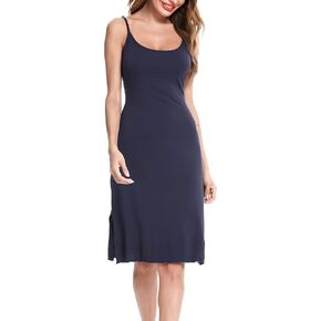 Vlazom Women's Slip Dress Soft Full Slip Wavy Hemline Spaghetti Strap Chemises Negligee Nightgown