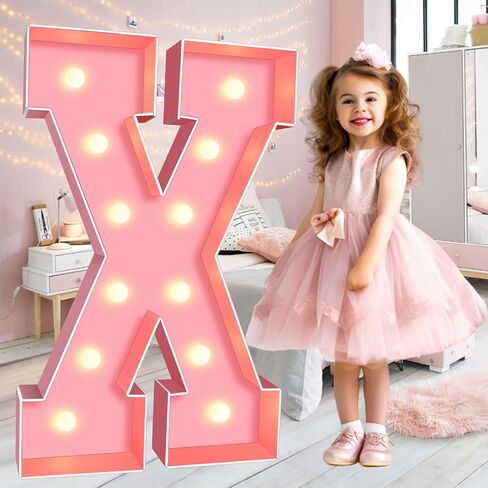 Ledido 3FT Marquee Light Up Letters Pink Mosaic Letters Light Up Numbers for Wedding, Large Lighted Marquee Numbers Large Marquee Letters for Baby Shower Party Birthday, Pink Marquee Number 4 in Saudi Arabia