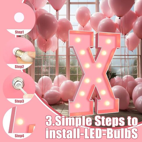 Ledido 3FT Marquee Light Up Letters Pink Mosaic Letters Light Up Numbers for Wedding, Large Lighted Marquee Numbers Large Marquee Letters for Baby Shower Party Birthday, Pink Marquee Number 4 in Saudi Arabia