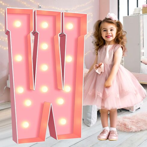 Ledido 3FT Marquee Light Up Letters Pink Mosaic Letters Light Up Numbers for Wedding, Large Lighted Marquee Numbers Large Marquee Letters for Baby Shower Party Birthday, Pink Marquee Number 4 in Saudi Arabia
