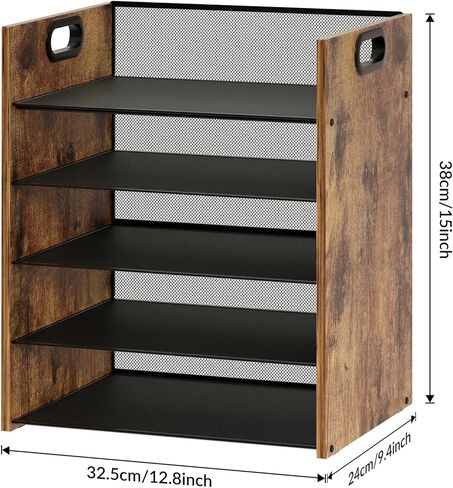 منظم ورق للمكتب - منظم مكتب خشبي، منظم مكتب من 3 طبقات بمقبض، منظم ملفات خشبي للمكتب، منظم ورق مكتب معدني، خزائن ملفات للمكتب المنزلي، المدرسة in Kuwait