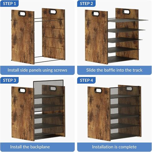 منظم ورق للمكتب - منظم مكتب خشبي، منظم مكتب من 3 طبقات بمقبض، منظم ملفات خشبي للمكتب، منظم ورق مكتب معدني، خزائن ملفات للمكتب المنزلي، المدرسة in Kuwait