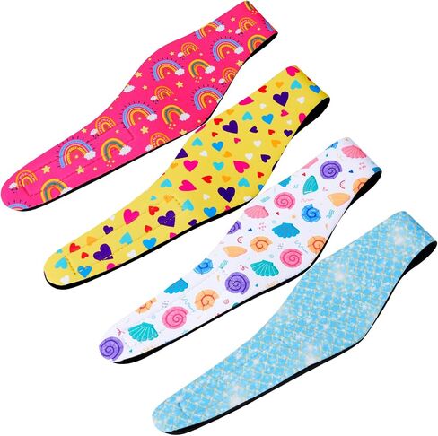 6 Pcs Swimming Headbands for Kids, Adjustable Swimming Ear Protection Bands Cute Cartoon Waterproof Swim Headbands for Girls Swimmers Age 6-12, Head Circumference 18.11-19.70 Inch in Saudi Arabia