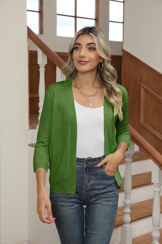 سترات نسائية مقصوصة تتغاضى عن الفساتين 3/4 كم خفيفة الوزن مجوفة من الكروشيه متماسكة سترة علوية in Kuwait