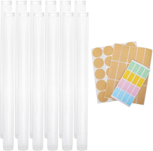 Klmnop 12 Pcs Incense Sticks Storage Tube, Clear Plastic Incense Storage Box with Lid, Incense Holder for 8-10 Inch Incense Sticks(Clear) in Saudi Arabia