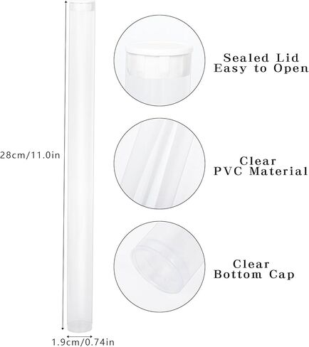Klmnop 12 Pcs Incense Sticks Storage Tube, Clear Plastic Incense Storage Box with Lid, Incense Holder for 8-10 Inch Incense Sticks(Clear) in Saudi Arabia