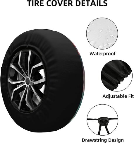 Skeleton Spare Tire Cover, Universal Wheel Tire Cover Funny Skull Skeleton Tire Protectors for Trailer RV SUV Truck Camper 17 Inch in Kuwait