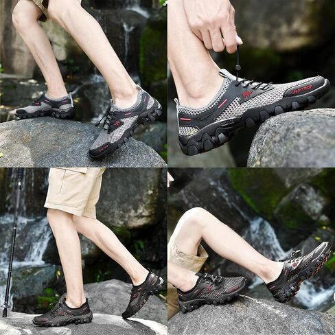 KCTRFSJ Men's Portable Tied Orthopedic Hiking Quick-drying Sneakers,Summer Mesh Breathable Lightweight Outdoor Trail Running Wading Shoes Non-Slip Walking Shoes in Saudi Arabia