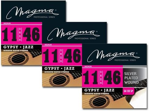 Magma Light Acoustic Guitar Strings - 1 Set of 10-48 Gauge Silver Plated Gypsy Jazz 1 Round Wound Acoustic Guitar String Set (.010" - .048") - GA120SP in Saudi Arabia