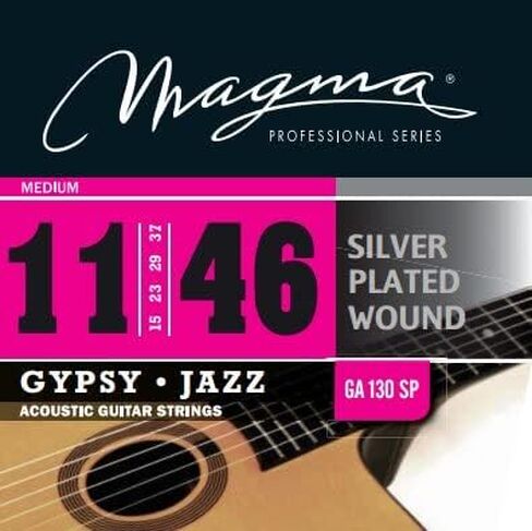 Magma Light Acoustic Guitar Strings - 1 Set of 10-48 Gauge Silver Plated Gypsy Jazz 1 Round Wound Acoustic Guitar String Set (.010" - .048") - GA120SP in Kuwait