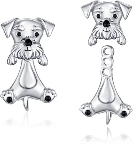 925 Sterling Silve Schnauzer/Axolotl 3D Cute Animal Stud Earrings Hypoallergenic Jewelry Gifts for Women in Saudi Arabia