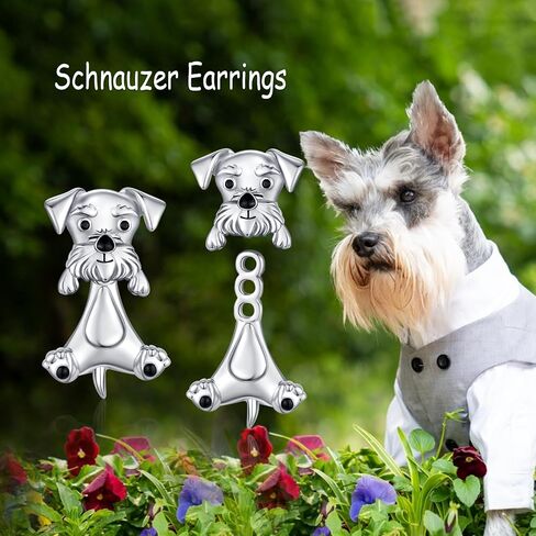 925 Sterling Silve Schnauzer/Axolotl 3D Cute Animal Stud Earrings Hypoallergenic Jewelry Gifts for Women in Saudi Arabia