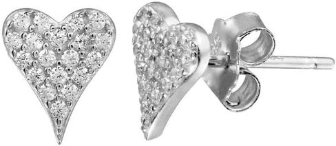SHYMI 18K Gold Filled Elongated Pave Heart Studs in Saudi Arabia
