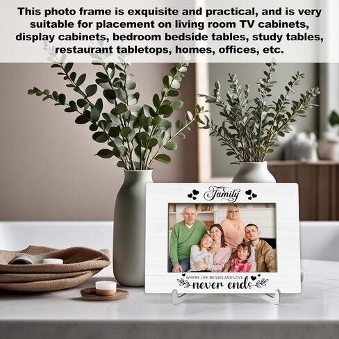 YSTEP Family Picture Frame, Family The People You Live For, Laugh With And Love Most Picture Frame, Love Picture Frame, Wood 4x6 Photo Frame for Desk Display-B21 in Saudi Arabia