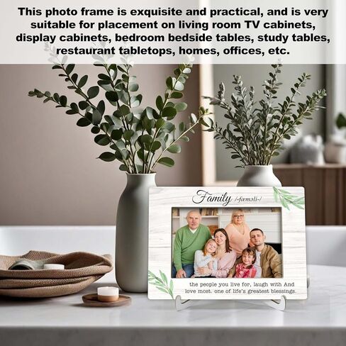 YSTEP Family Picture Frame, Family The People You Live For, Laugh With And Love Most Picture Frame, Love Picture Frame, Wood 4x6 Photo Frame for Desk Display-B21 in Saudi Arabia