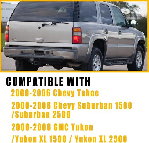 Boine Tail Light Compatible With 2000 2001 2002 2003 2004 2005 2006 Chevy Tahoe Suburban 1500 2500 GMC Yukon Driver and Passenger Side Rear Light Brake Lamps (Black Edge Clear Lens) in Saudi Arabia