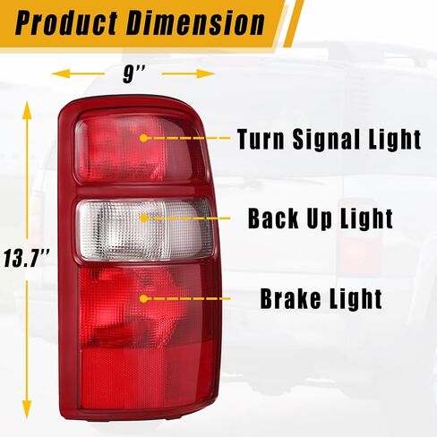 Boine Tail Light Compatible With 2000 2001 2002 2003 2004 2005 2006 Chevy Tahoe Suburban 1500 2500 GMC Yukon Driver and Passenger Side Rear Light Brake Lamps (Black Edge Clear Lens) in Saudi Arabia