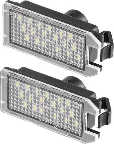 مجموعة مصابيح لوحة ترخيص LED بيضاء 6000K للسيارة 68228927AA 2835SMD لسيارة جيب جراند شيروكي 2017-2021 لسيارة جيب باتريوت 2015-2017 ABS أسود شفاف (مجموعة من 2) in Saudi Arabia