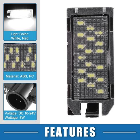 مجموعة مصابيح لوحة ترخيص LED بيضاء 6000K للسيارة 68228927AA 2835SMD لسيارة جيب جراند شيروكي 2017-2021 لسيارة جيب باتريوت 2015-2017 ABS أسود شفاف (مجموعة من 2) in Saudi Arabia