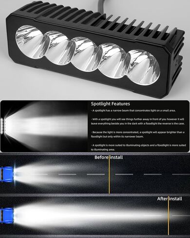 شريط إضاءة LED 6 بوصة، مصابيح قيادة LED 100 وات، ضوء سبوت للدراجات النارية، مصابيح ضباب LED، أضواء الطرق الوعرة 4 × 4 للشاحنات والسيارات والقوارب ATV UTV وأضواء الخندق in Saudi Arabia