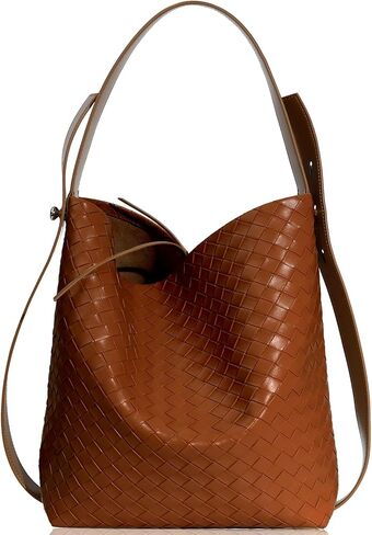 Tote Bag for Women, Soft Genuine Leather Fashion Hobo Handbag, Large Capacity Purse Top Handle Shoulder Bag Travel in Saudi Arabia