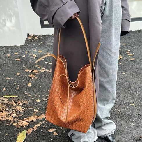 Tote Bag for Women, Soft Genuine Leather Fashion Hobo Handbag, Large Capacity Purse Top Handle Shoulder Bag Travel in Saudi Arabia