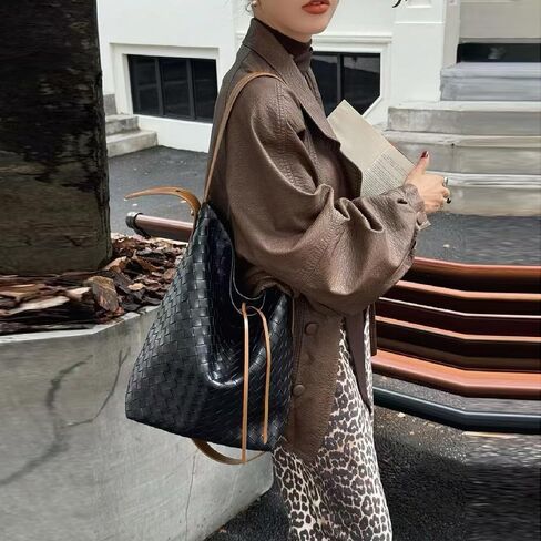 Tote Bag for Women, Soft Genuine Leather Fashion Hobo Handbag, Large Capacity Purse Top Handle Shoulder Bag Travel in Saudi Arabia